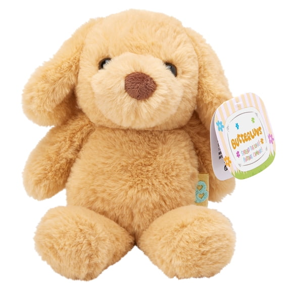 ButterLuvs 6" Super Soft Collectible Tan Puppy - Ultra Cuddly Plush. Great Gift for any occasion.