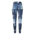 thumbnail image 5 of Pantalones con estampado navideño Gibobby para Mujer mallas elásticas largos ajustados informales Azul XL, 5 of 5
