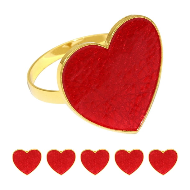 Juego de 6 anillos para servilletas con forma de corazón, porta servilletas con forma de corazón para fiestas de mesa, cumpleaños, bodas, Año Nuevo, Acción de Gracias y adornos para servilletas