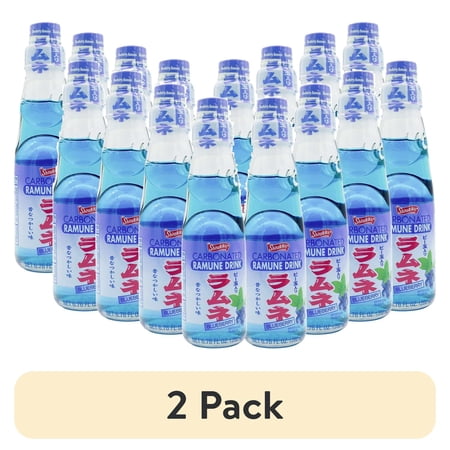 (2 pack) Shirakiku Ramune Japanese Soda Blueberry 6.76 Fluid Ounce Pack of 8