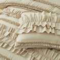 thumbnail image 4 of EvJk 7-Piece Camel Comforter Set - Delicate Butterfly Ruched Design , Queen Size in a Bag, 4 of 8