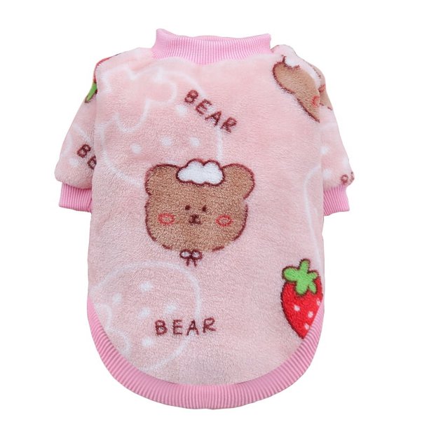 Chaleco de franela suave para mascotas, ropa cálida de invierno para perros pequeños, con estampado de dibujos animados, para cachorros y gatos, abrigo para bulldog francés y yorkshire terrier.