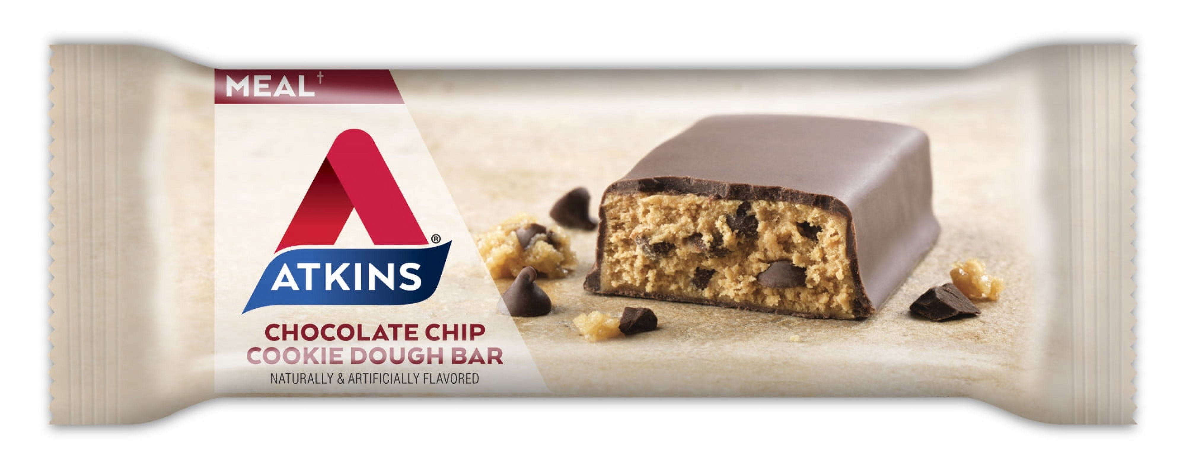 Atkins Protein-Rich Meal Bar, Chocolate Chip Cookie Dough, Keto Friendly, 5 Count