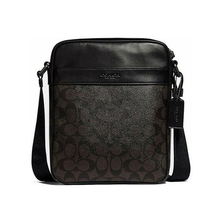 New Coach F54788 Mahoga Brown Signature Leather Crossbody Shoulder Flight Bag 8653-4