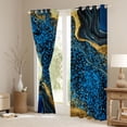 thumbnail image 3 of Homewish Modern Fluid Art Black Out Curtains,Marble Print Curtains Pack of 2 (42x63 Each),Gold Blue Bedroom Curtains For Teens,Microfiber Bedroom Decor, 3 of 6