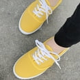 thumbnail image 4 of Women's Casual Low Top Sneakers Solid Color Breathable Lightweight Walking Shoes, 4 of 12