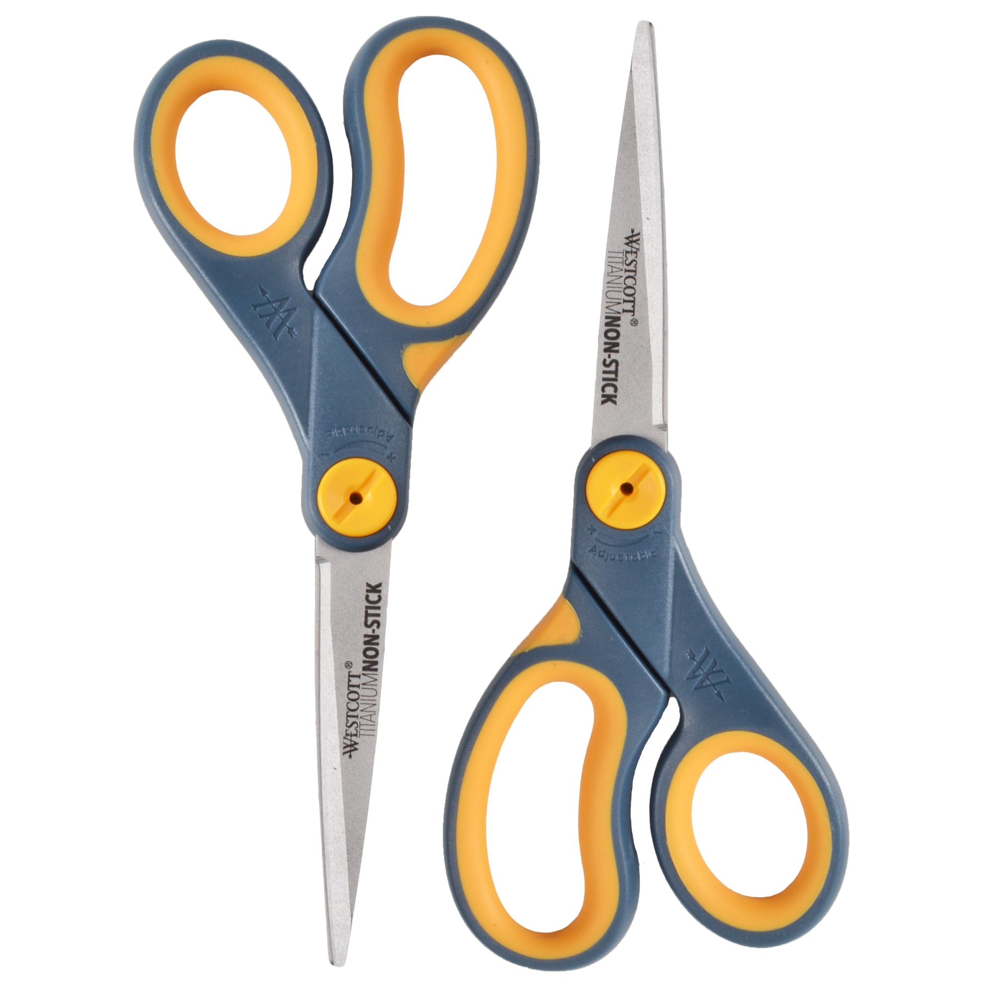 Westcott 8 Inch Non-Stick Titanium Bonded Adjustable Glide Scissors, 2 Pack