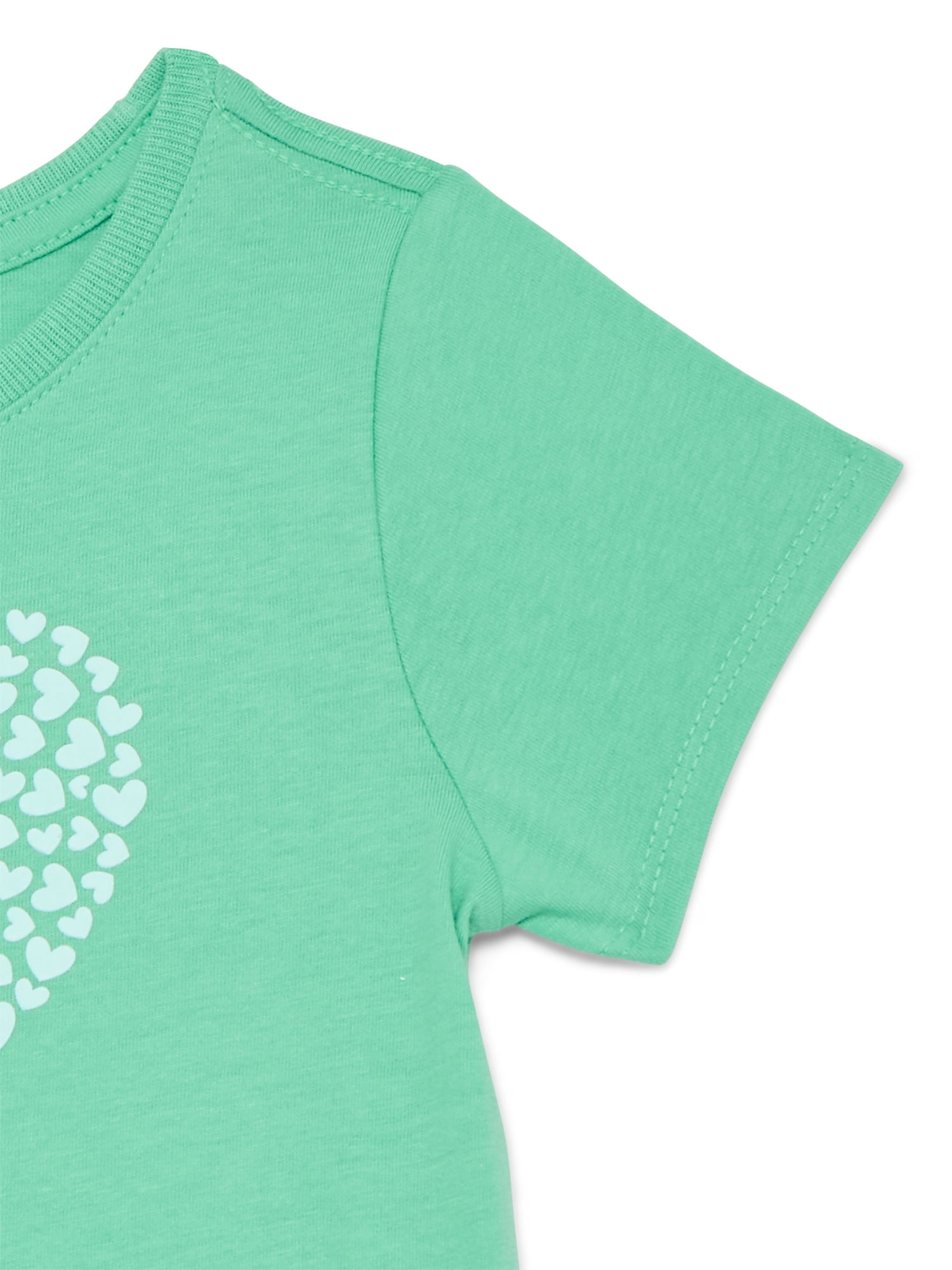 Wonder Nation Toddler Girls Tee with Short Sleeves, Sizes 18M-5T