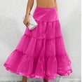 thumbnail image 2 of IROINNID Long Elastic Waist Skirt For Women Fashion Boneless Full Skirt A Set Of Wedding Skirt Full Skirt Half Skirt Solid Color Skirt, 2 of 5