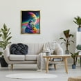 thumbnail image 3 of Stupell Industries Astronaut Meditating on Moon Novelty Painting Gold Floater Framed Canvas Art Print Wall Art, 25 x 31, 3 of 10
