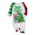 thumbnail image 3 of Christmas Family Matching Pajamas Set Xmas Tree Letters Print Tops+Plaid Pants Set Holiday Pjs Sleepwear Loungwear Outfit, 3 of 7
