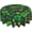 Leprechaun, variant on St.Patrick''s Day Round Tablecloth 60 Inch Green Leprechaun with Clover Table Cover Washable Polyester for Dining Table, Buffet Parties and Camping
