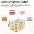 thumbnail image 6 of Yayeee Collapsible Storage Bin with Lid Fabric Closet Decorative Basket with Handles, Sunshine Pineapples, 6 of 7
