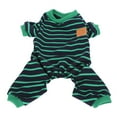thumbnail image 4 of Bienvenido Pijamas para Mascotas Ropa de Tejer Suave Acogedor Mono de 4 pies a Rayas para Perros Cachorros Gatos Rayas Verdes S, 4 of 8