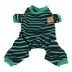 thumbnail image 4 of Pijamas para mascotas Ropa de punto suave Acogedor mono de 4 pies a rayas para perros Cachorros Gatos Rayas verdes L, 4 of 5