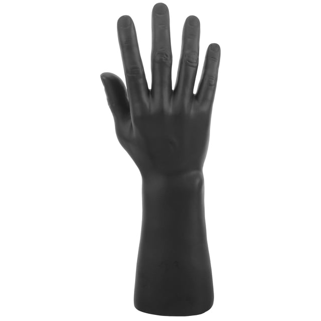 Milisten 1pc Vinyl Simulation Male Hand Model Hand Form Ring Stand Holder Hand Mannequin Rack Watch Ring Display Props(Black)
