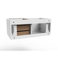 thumbnail image 4 of Castello USA Alpine 35" Wood Floating Vanity Base in White with Gold Handles, 4 of 4