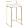 thumbnail image 4 of Fuji Stacker Counter Stools for Kitchen Counter in Gold Metal, Counter Height Chairs, Bar Stools Set of 2, Counter Height Chairs, Bar Stools For Kitchen Island (White Velvet), 4 of 6