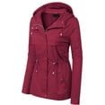 thumbnail image 3 of MixMatchy Women's Solid Lightweight Front Zipper Utillity Anorak Hooded Jacket, 3 of 5