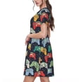 thumbnail image 2 of Balery Retro Video Game Vestidos sueltos de manga corta para mujer, vestidos de verano 2025, vestidos casuales de corte A con vuelo., 2 of 6