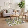 thumbnail image 3 of ODIKA 4'x6' Washable Area Rug Pet Friendly, Non-Shedding Olive Gray Geometric Abstract Design Elegant Interplay of Circular and for Bedroom, Reading Nook, 3 of 7