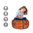 thumbnail image 2 of Orange Storage Toy Bag Chair, Indigenous Cultural Motif Pattern Traditional Borders, Stuffed Animal Organizer Washable Bag, Small Size, Orange Yellow and White, by Ambesonne, 2 of 3