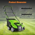 thumbnail image 3 of Costway 16-Inch Electric Dethatcher & Scarifier 15A 2-In-1 Lawn Dethatcher Green, 3 of 10