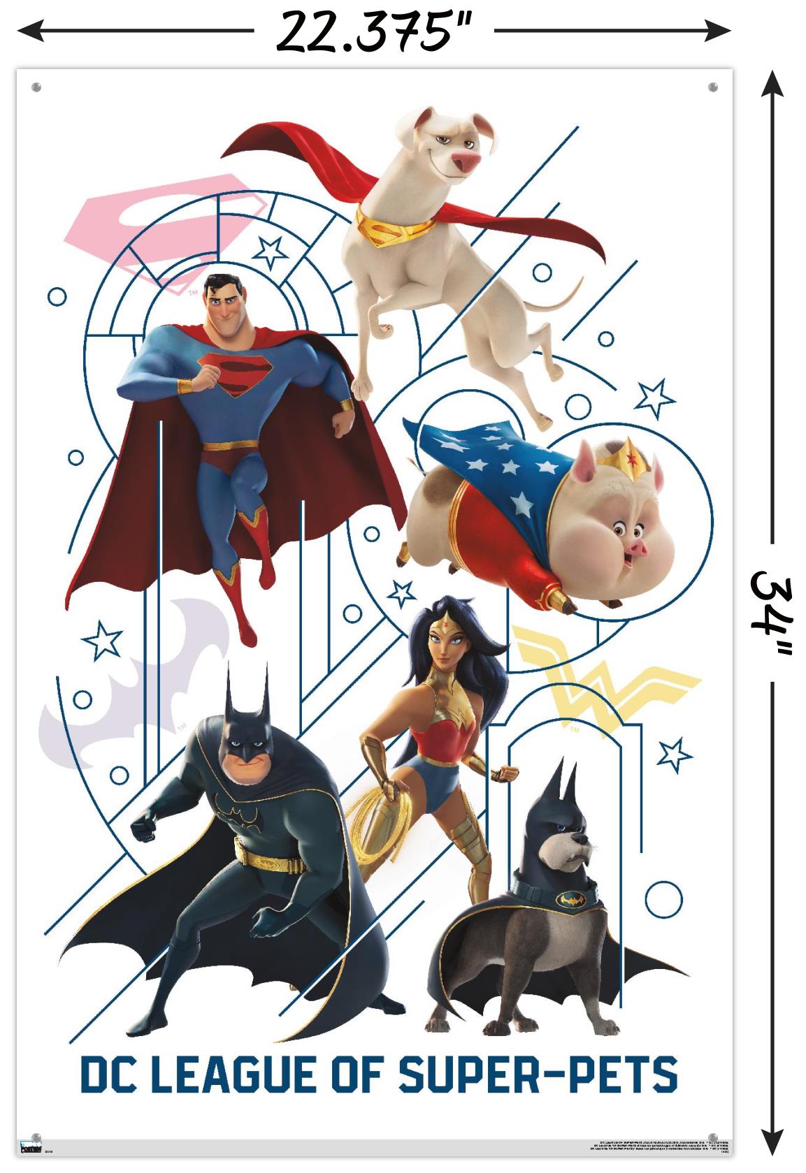 DC Comics Movie DC League Of Super-Pets - Counterparts Wall Poster with Push Pins, 22.375" x 34"
