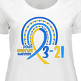 thumbnail image 4 of Inktastic 3-21 World Down Syndrome Day Blue and Yellow Rainbow Ribbon Women's Plus Size T-Shirt, 4 of 5