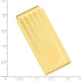 thumbnail image 2 of Gold Plated Solid Polished Patterned Lined Engravable Hinged Money Clip Measures 54x24mm Wide Jewelry Gifts for Men, 2 of 5