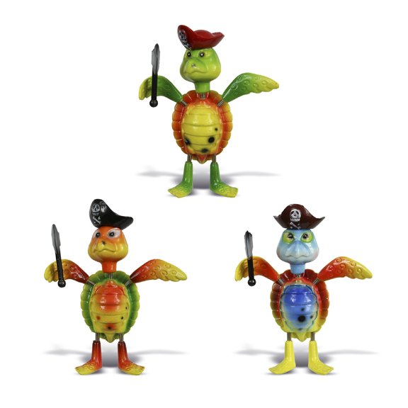 CoTa Global Sea Turtle Pirate Refrigerator Bobble Magnets Set of 3 - Assorted Color Fun Cute Sea Life Animal Bobble Head Magnets For Kitchen Fridge, Home Decor Cool Office Decorative Novelty - 3 Pack