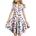 thumbnail image 2 of Jinhomg Girls A Line Dress Cute Floral Print Midi Tank Dresses Flowy Swing Sleeveless Crew Neck Sundress Casual Summer Daily Wear White 12 Years, 2 of 7