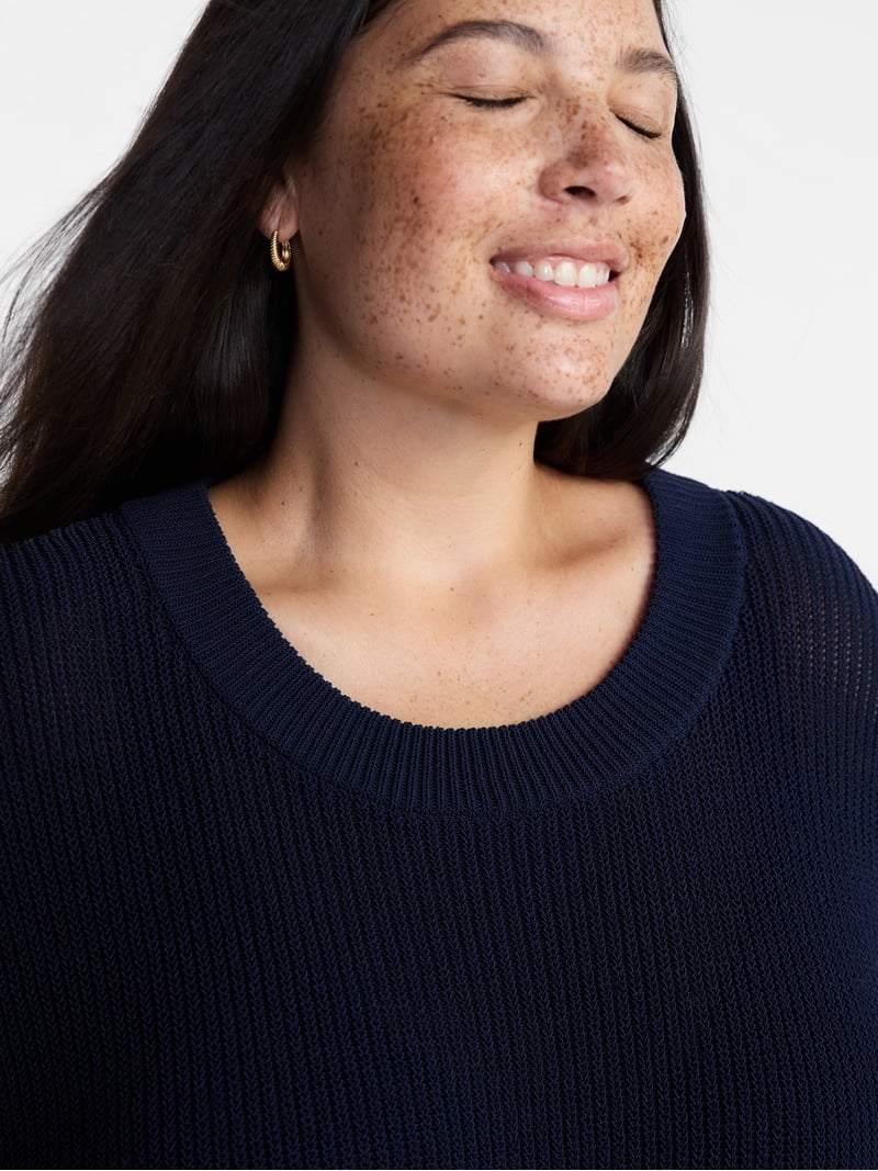 Terra and Sky Woman's Plus Dolman Crewneck Sweater, Sizes 0X-5X
