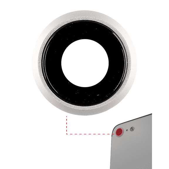 Replacement Back Camera Lens With Bracket & Bezel Compatible For iPhone 8 / SE (2020) / SE (2022) (Silver) (10 Pack) (Real Sapphire l Premium)