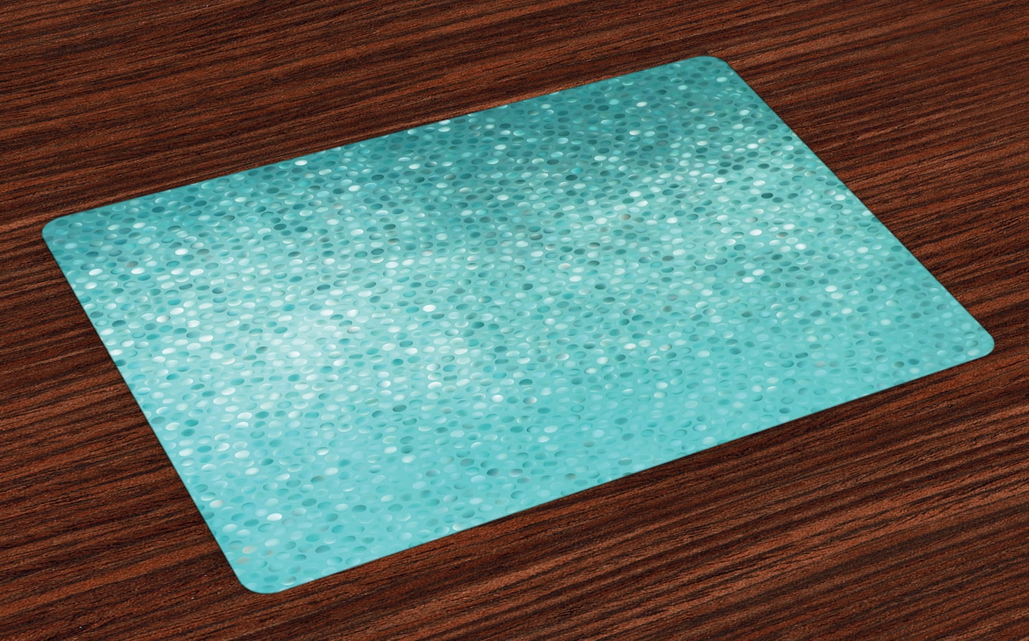 Turquoise Placemats Set of 4 Small Dot Mosaic Tiles Shape Simple