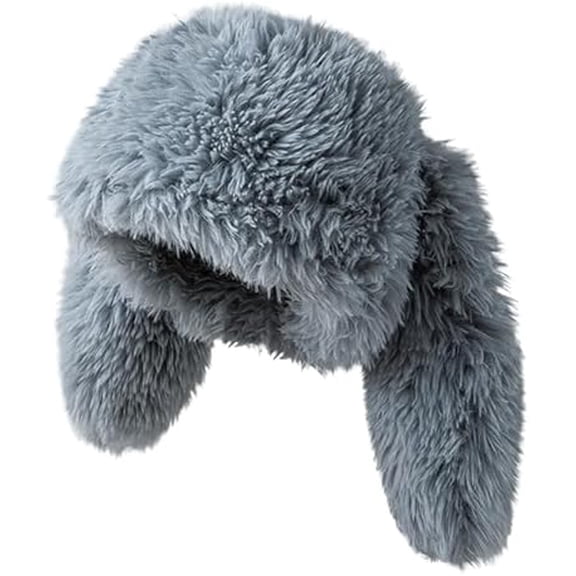 Rabbit Ear Beanie Hat for Women & Girls - Soft Plush Bunny Hat with Long Floppy Ears for Easter, Christmas, Festival, Costume Party, Photo Props(XX-Gray)