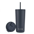 thumbnail image 2 of Cubitt Travel Mug 20 oz Double Walled Vacuum Insulated Stainless Steel with 2 lids, Straw and Coffe, Cupholder Friendly, Perfect for Hot & Cold Beverages Blue, 2 of 2
