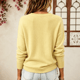 thumbnail image 6 of Women Crew Neck Drop Shoulder Oversized Solid Color Knit Sweater Long Sleeve Casual Fall Pullover 2XL, 6 of 6