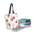 thumbnail image 2 of FORMRS Womens Canvas Tote Bag with Zipper Inner Pocket Shoulder Handbag, Red Cherry, 2 of 7