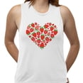 thumbnail image 2 of Strawberry Heart Women's Muscle Tank Large White, 2 of 5
