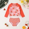 thumbnail image 4 of Younger Tree Girl 3-Piece Rashguard Swimsuit Set Baby Cute Long Sleeve Top Sling Vest Bikini Swim Suits for 18-24 Months, 4 of 6