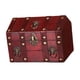 thumbnail image 1 of Cofre del tesoro pirata decorativo de madera maciza para mujer, accesorios creativos para fotos. Rojo, 1 of 7