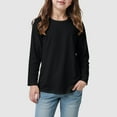 thumbnail image 2 of idosla Girls Long Sleeve T Shirts Kids Fall Tops Crewneck Basic Tees (Black, 9-10 Years), 2 of 5
