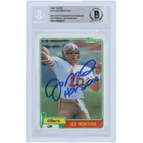 Joe Montana San Francisco 49ers Autographed 1981 Topps #216 Beckett Fanatics Witnessed Authenticated Rookie Card with "HOF 2000" Inscription - Fanatics Authentic Certified