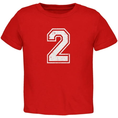 

Birthday Kid Jersey 2 2nd Second Red Toddler T-Shirt - 4T