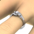 thumbnail image 2 of Dazzlingrock Collection 0.50 Carat (ctw) 14k Diamond Ladies Swirl Engagement 3 Stone Bridal Ring 1/2 CT, White Gold, Size 9.5, 2 of 2