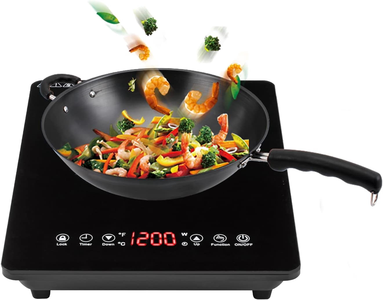 1800W Sensor Touch Single Electric Cooktops Countertop Stove With 9 Temperature Power Levels, 3-hour Timer, Safety Lock Induction Cooktop Portable Induction Cooktop With Ultra Thin Body