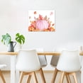 thumbnail image 2 of Fall Pumpkin Wall Art Watercolor Pink Pumpkin Maple Leaves and Pine Nut Canvas Wall Art Rustic Farmhouse Harvest Framed Wall Art for Living Room Bedroom Bathroom Home Decor Ready to Hang,12x12 Inches, 2 of 7