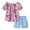 F Blue, variant on NAISIBABY Girls Outfit Set, Solid Shorts Cute Prints Tops Summer Suit Pink 4 T