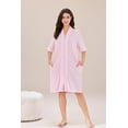 thumbnail image 4 of Richie House Women's Button Front Duster Zip up Bathrobes Short Nightgown with Pockets, S-3XL RHW4093-A-M, 4 of 6